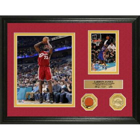 Lebron James 2008 NBA ALL STAR GAME USED BALL AND GOLD COIN PHOTO MINTlebron 