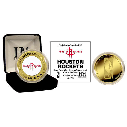 Houston Rockets 24Kt Gold And Color Team Logo Coinhouston 