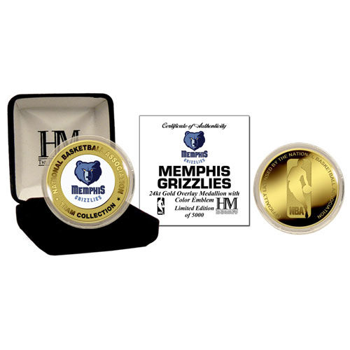 Memphis Grizzlies 24Kt Gold And Color Team Coinmemphis 