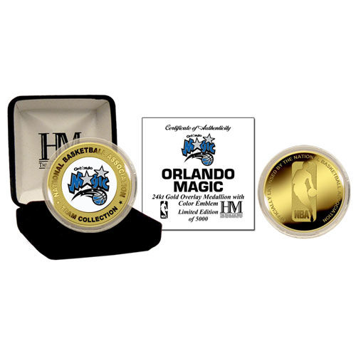 Orlando Magic 24Kt Gold And Color Team Logo Coinorlando 