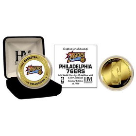 Philadelphia 76ers 24Kt Gold And Color Team Logo Coinphiladelphia 