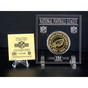 Philadelphia Eagles 24KT Gold - 2008 Official NFL Game Coin in Archival Etched Acrylicphiladelphia 