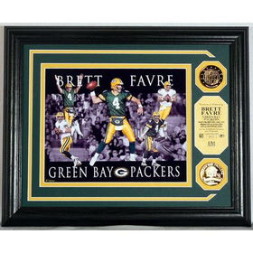 Brett Favre Dominance" Photo Mint w/ 2 24KT Gold Coins"brett 