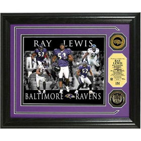Ray Lewis Dominance" Photo Mint W/ 2 24Kt Gold Coins"ray 