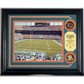 Miami Dolphins Dolphin Stadium Photo Mint with 2 24KT Gold Coinsmiami 