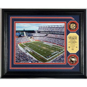 New England Patriots Gillette Stadium NFL Stadium Photo Mint w/ 2 24KT Gold Coinsengland 
