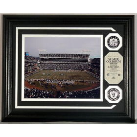 Oakland Raiders McAfee Stadium Photo Mint with two Silver overlay Coinsoakland 