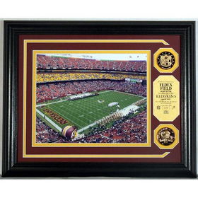 Washington Redskins FEDEX Field NFL Stadium Photo Mint w/ 2 24KT Gold Coinswashington 