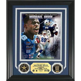 Michael Irvin Hof" Commemorative Photomint W/ 2 24Kt Gold Coins"michael 