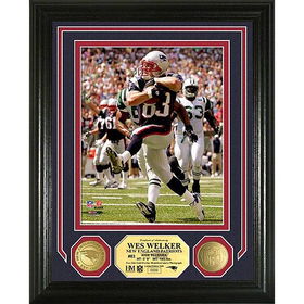 Wes Welker Photo Mint With 2 24Kt Gold Coinswes 