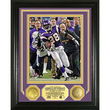 Adrian Peterson Nfl Single Game Rushing Record Photo Mint W/ Two 24Kt Gold Coins
