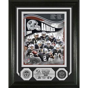 OAKLAND RAIDERS 2008 Team Force" Photo Mint w/ 2 Silver coins"oakland 