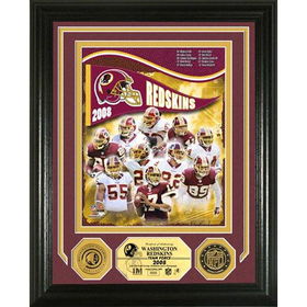 WASHINGTON REDSKINS 2008 Team Force" Photo Mint w/ 2 24KT Gold coins"washington 