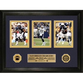 San Diego Chargers Trio" Photo Mint w/ 2 24kt Gold Minted Coins"san 