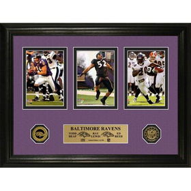 Baltimore Ravens Trio" Photomint w/ 2 24kt Gold Minted Coins"baltimore 