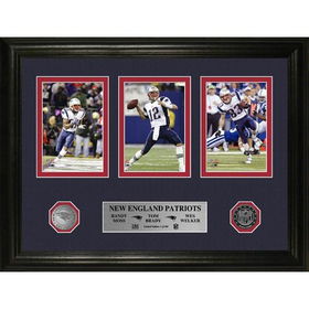 New England Patriots Trio" Photo Mint w/ 2 24kt Gold Minted Coins"england 