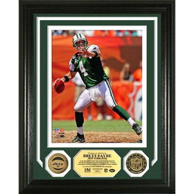 Brett Favre 1st TD Pass Photo Mint w/ 2 24KT Gold Coinsbrett 