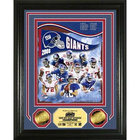 New York Giants '08 NFC East Division Champions 24KT Gold Coin Photo Mintyork 
