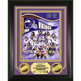 Minnesota Vikings '08 NFC North Division Champions 24KT Gold Coin Photo Mintminnesota 