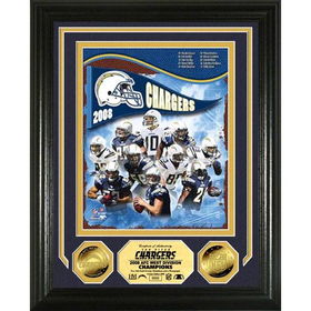 San Diego Chargers '08 AFC West Division Champions 24KT Gold Coin Photo Mintsan 