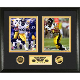 Willie Parker Super Bowl XL and XLIII Duo 24KT Gold Photo Mintwillie 