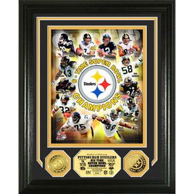 Pittsburgh Steelers  6 Time Super Bowl Champions 24KT Gold Photo Mintpittsburgh 