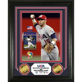 Dustin Pedroia USA 2009 WBC 24KT Gold Coin Photo Mintdustin 