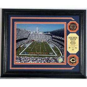 Soldier Field NFL Stadium Photo Mint w/ 2 24KT Gold Coinssoldier 