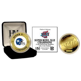 New York Giants 24Kt Gold And Color Super Bowl Xlii Champions Coinyork 
