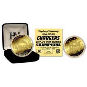 San Diego Chargers 2007 Afc West Division Champions 24Kt Gold Coinsan 