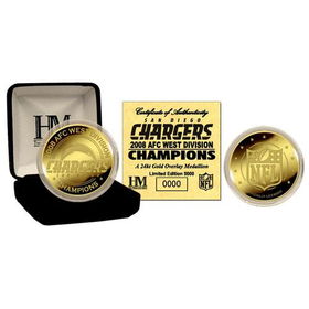 San Diego Chargers '08 AFC West Division Champions 24KT Gold Coinsan 