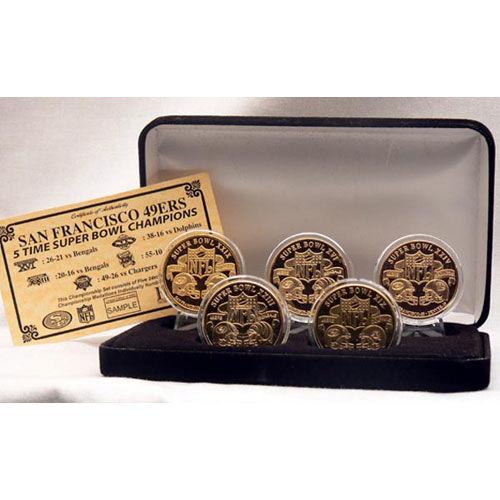 San Francisco 49Ers 24Kt Gold Super Bowl 5 Coin Setsan 