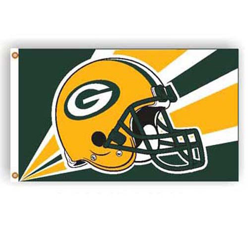 Green Bay Packers NFL Helmet Design 3'x5' Banner Flaggreen 