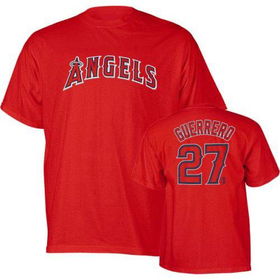 Vladimir Guerrero (Los Angeles Angels) Name and Number T-Shirt (Red) (Medium)vladimir 