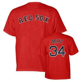 David Ortiz (Boston Red Sox) Name and Number T-Shirt (Red) (2X-Large)david 