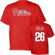 Chase Utley (Philadelphia Phillies) Name and Number T-Shirt (Red) (X-Large)