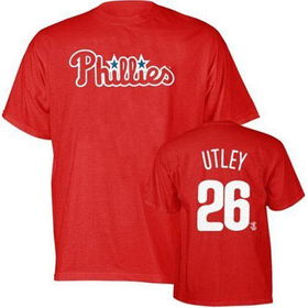 Chase Utley (Philadelphia Phillies) Name and Number T-Shirt (Red) (2X-Large)chase 