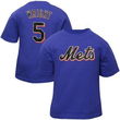 David Wright (New York Mets) Name and Number T-Shirt (Royal) (2X-Large)