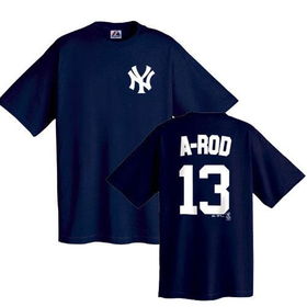 Alex Rodriguez (New York Yankees) Youth\" Name and Number T-Shirt (Navy) (Small)\"alex 