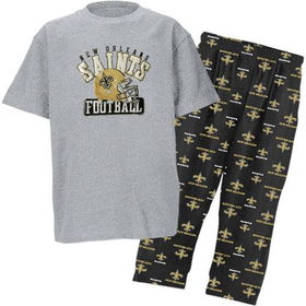 New Orleans Saints NFL Youth Short SS Tee & Printed Pant Combo Pack (Medium)orleans 