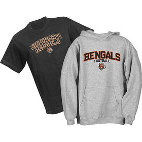 Cincinnati Bengals NFL Youth Belly Banded Hooded Sweatshirt and T-Shirt Combo Pack (Small)cincinnati 