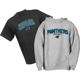 Carolina Panthers NFL Youth Belly Banded Hooded Sweatshirt and T-Shirt Combo Pack (Small)carolina 