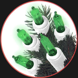 50 Light Green Color - White Wirelight 