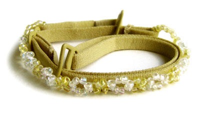 Khaki Bra Straps w/ khaki beads-F102KH-B1khaki 