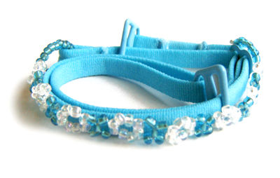 Turquoise Bra Straps w/ Turquoise beads-F102T-B1turquoise 